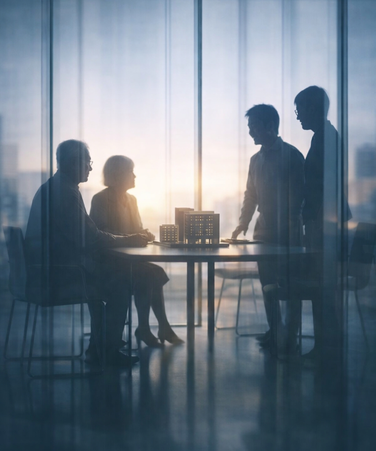 話し合う家族の様子