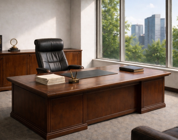 サービスページのアイコン。光が差し込む社長室